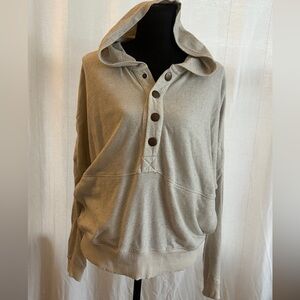 O’Neill - Beige Hooded Button-Up Sweater - S